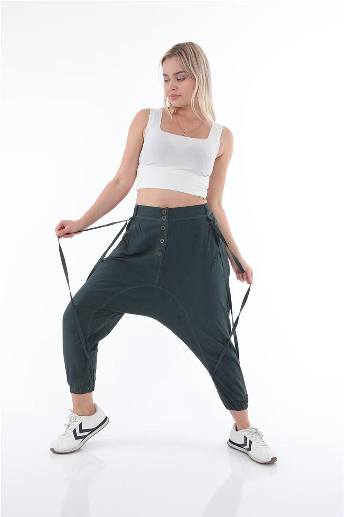 Women Hippie Cotton Pants With Strap