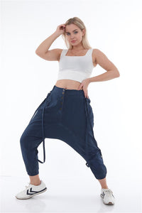 Women Hippie Cotton Pants With Strap