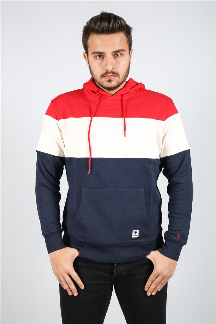 Red White Navy Stripped Cotton Hoodie Timya Wholesale S-Ponder