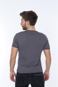 Grey Stylish Lion Printed Cotton T-shirt
