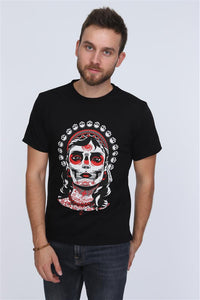 Black Skull Queen Printed Cotton T-shirt Tee Top Timya Wholesale S-Ponder