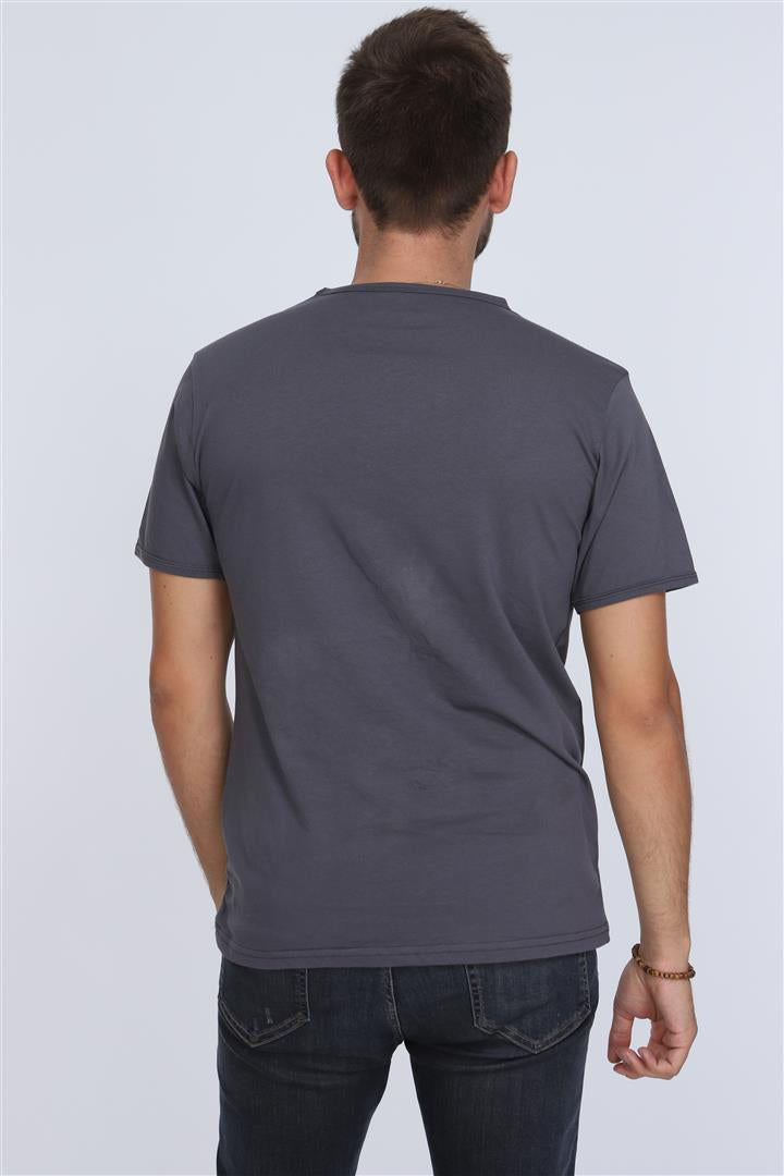Navy Blue London Printed Cotton T-shirt