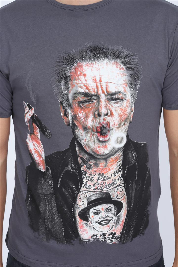Grey Anthracite Jack Nicholson (Batman-Joker) Printed Cotton Men T-Shirt Tee Top Timya Wholesale S-Ponder