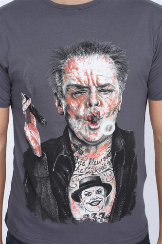 Grey Anthracite Jack Nicholson (Batman-Joker) Printed Cotton Men T-Shirt Tee Top Timya Wholesale S-Ponder