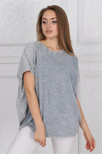 Load image into Gallery viewer, Grey Stone Washed Angel Wings Printed Cotton Women Balloon T-Shirt
