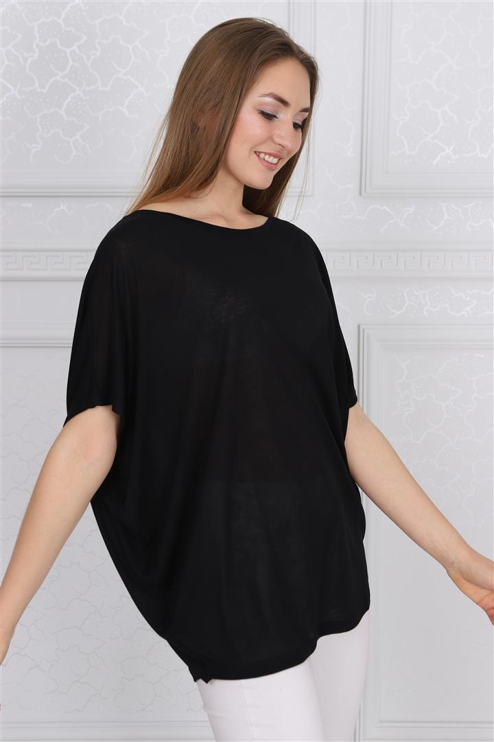 Black Angel Wings Cotton Women Balloon T-Shirt