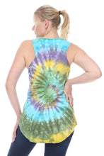Load image into Gallery viewer, Blue Round Tie Dye Cotton Women Vest
