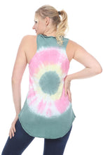 Load image into Gallery viewer, Green Round Tie Dye Cotton Women Vest
