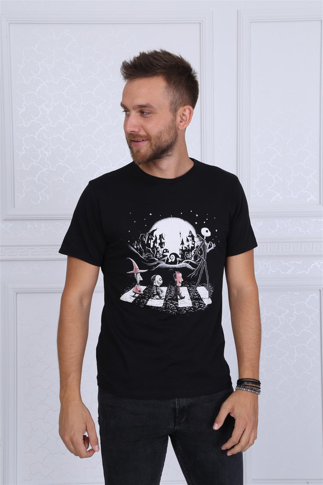 The NightMare Before Christmas Print Cotton Men's T-Shirt
