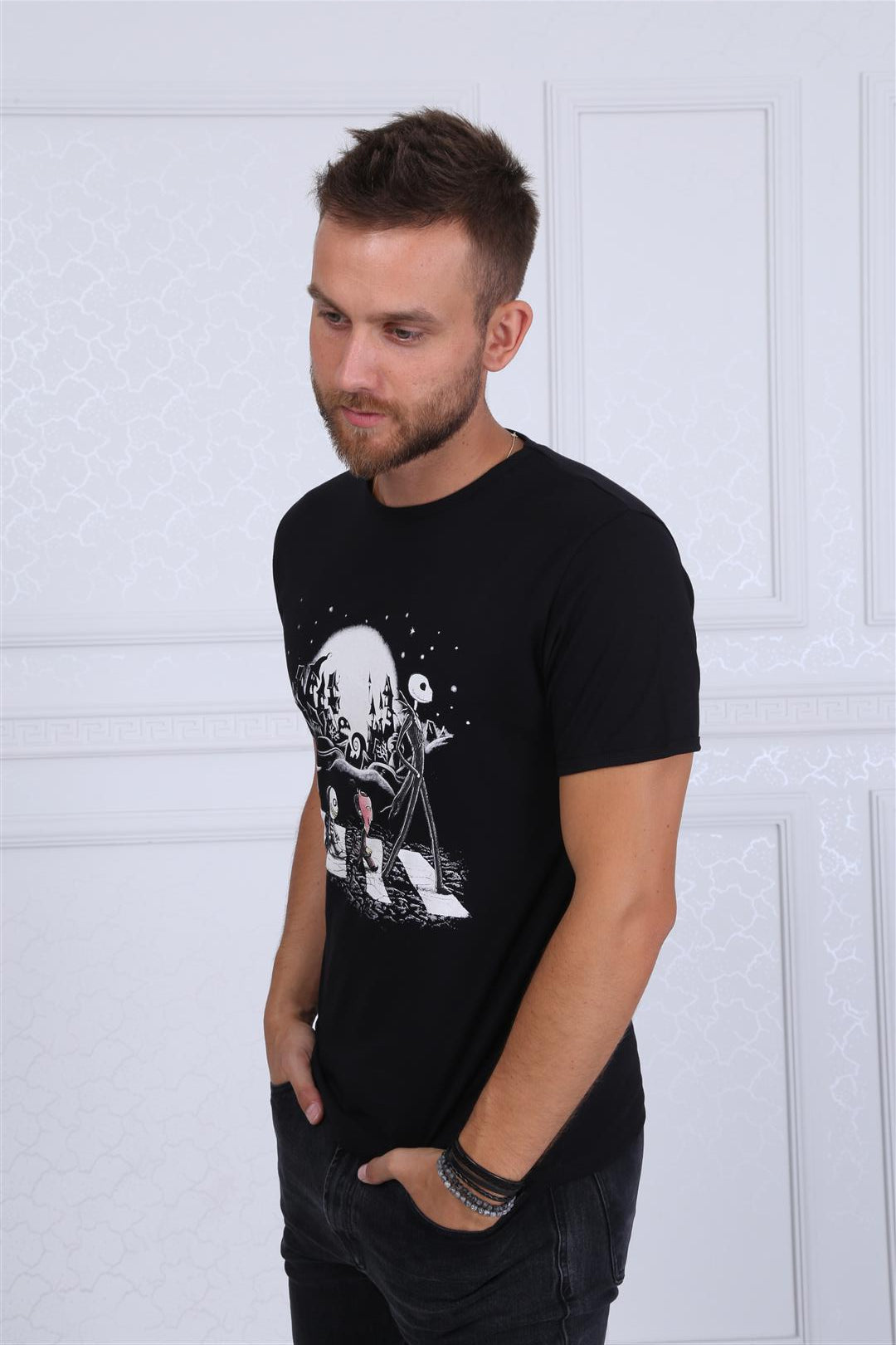 The NightMare Before Christmas Print Cotton Men's T-Shirt