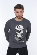 Load image into Gallery viewer, Grey Scarf Skull Printed Cotton Sweatshirt Timya Wholesale S-Ponder
