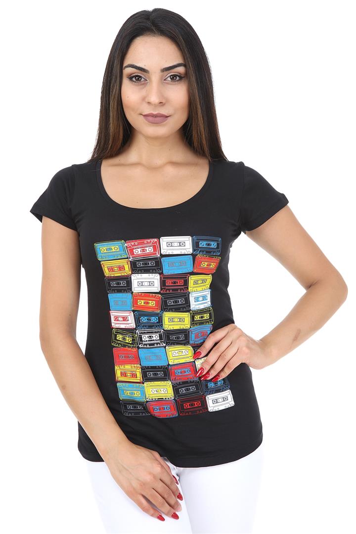 The Vintage Colour Cassette Cotton Women's T-Shirt