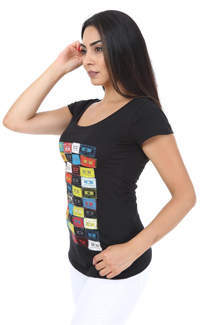 The Vintage Colour Cassette Cotton Women's T-Shirt