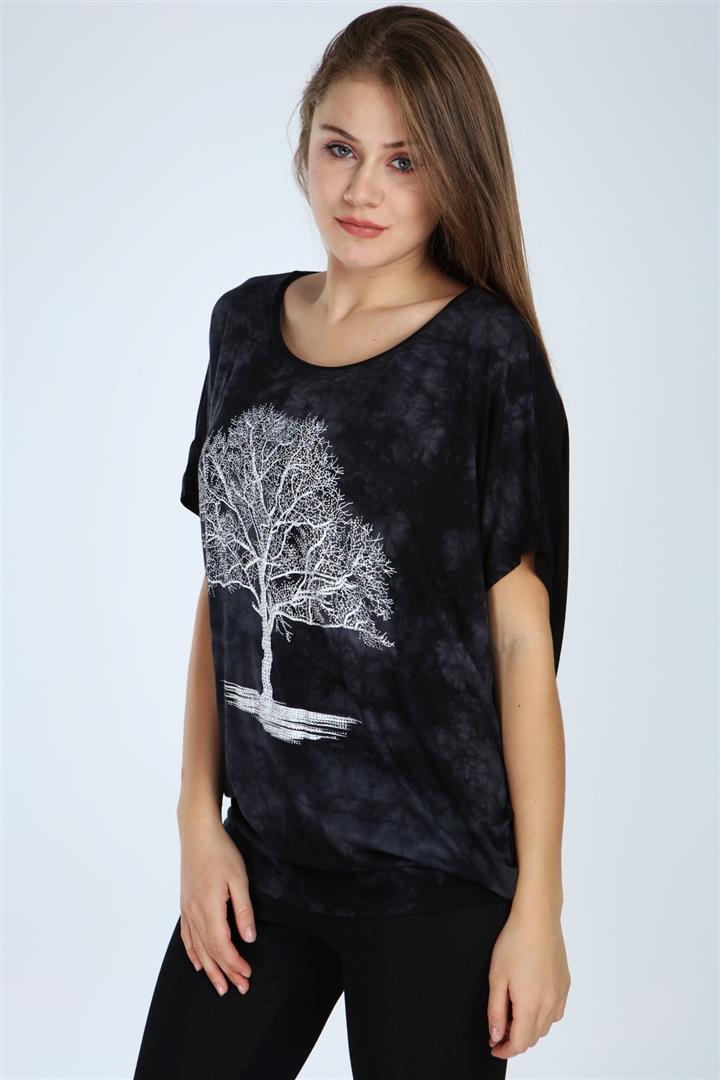 Shinny Tree Of Life Women Cotton Tops