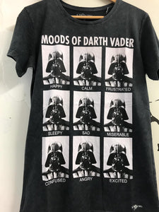 Anthracite Stone Washed Faded Star Wars Moods Of Darth Vader Cotton Men T-Shirt Tee Timya Wholesale S-Ponder