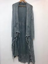 Load image into Gallery viewer, Long  Asymmetric Tassel  Washed Cotton Women  Cardigan
