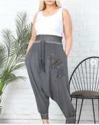 Floral Bohemian Two Pocket Women Trousers