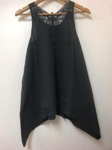 Charcoal Curved Hem  Women Vest