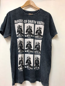 Anthracite Stone Washed Star Wars Moods Of Darth Vader Cotton Men T-Shirt