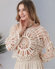 Load image into Gallery viewer, Crochet Lace Crop Top
