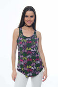 Anthracite All Over Bicycle Printed Cotton Women Vest Tank Top S-Ponder Timya Wholesale