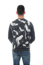 Load image into Gallery viewer, Anthracite Feather Printed Cotton Sweatshirt - S-Ponder Shop
