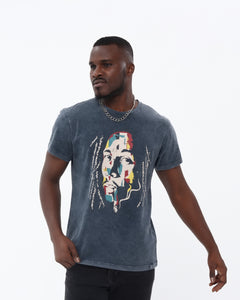 Bob Marley The Legend Graphic Stone Washed  Regular T-Shirt