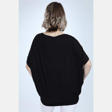 Load image into Gallery viewer, Black Silver Elephant Printed Cotton Women Top
