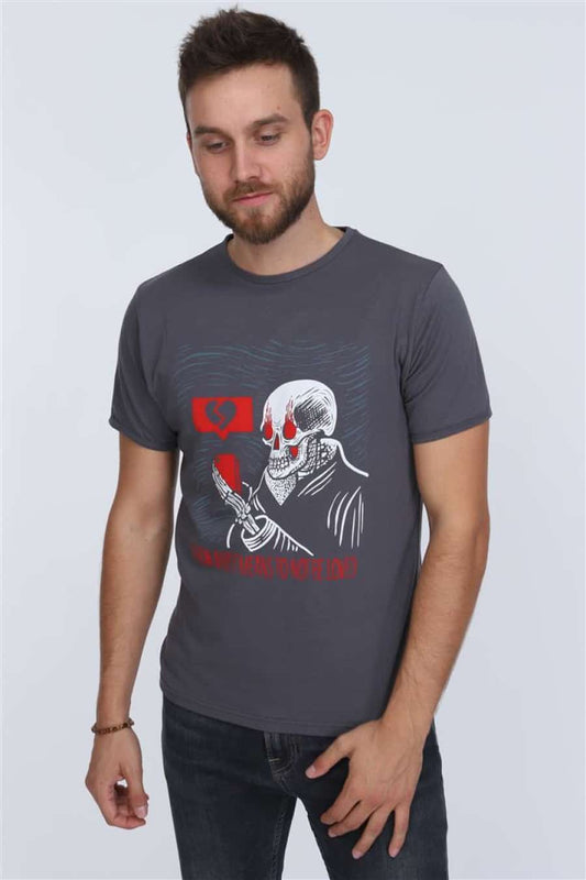 Grey Not Be Loved Printed Cotton T-shirt Tee Top Timya Wholesale S-Ponder