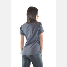 Load image into Gallery viewer, Grey V Neck Cotton Women T-Shirt
