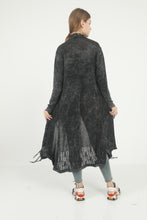 Load image into Gallery viewer, Long  Asymmetric Tassel  Washed Cotton Women  Cardigan
