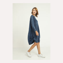 Load image into Gallery viewer, Stone Washed Midi Pull String Midi Dress
