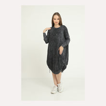 Load image into Gallery viewer, Stone Washed Midi Pull String Midi Dress
