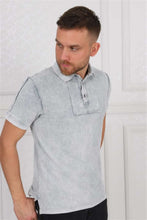 Load image into Gallery viewer, Light Grey Stone Washed Cotton Men Polo T-shirt Tee Top Timya Wholesale S-Ponder

