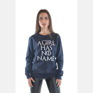 Navy A Girl Has No Name Cotton Women Sweatshirt