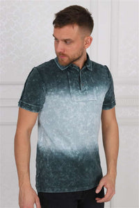 Thick Stripped Coloured Stone Washed Cotton Men Polo T-Shirt