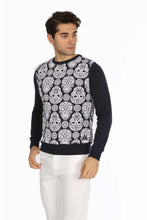 Load image into Gallery viewer, Sugar Candy Skull All Over Print Navy Sweatshirt - S-Ponder Shop
