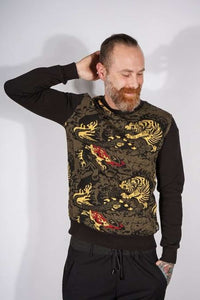 Green - Black Skull Skeleton Gothic Cotton Sweatshirt Timya Wholesale S-Ponder