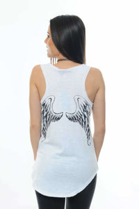 White Angel Wings Printed Cotton Women Vest Tank Top Timya Wholesale S-Ponder